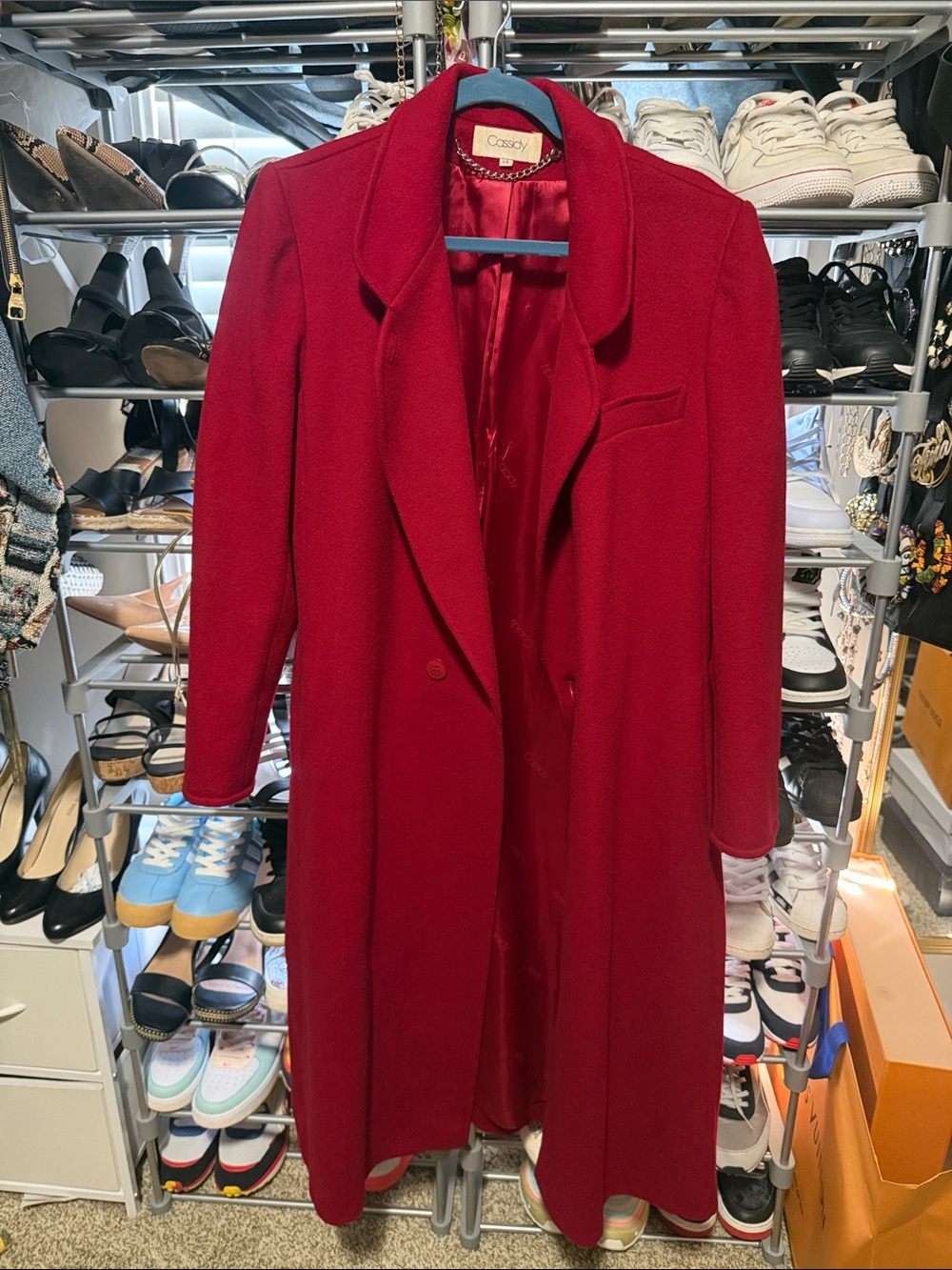 Classic Women's Red Long Coat by